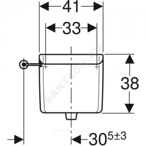 Бачок для унитаза АР123 альпийский белый боковой подвод старт/стоп Geberit 123.136.11.1