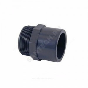 Ниппель ПВХ серый под клеевое соед переходной двойной Дн 20х1/2"х16 НР напорный муфта/втулка EFFAST RGRAMG016B