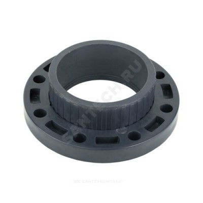 Фланец ПВХ серый под клеевое соед Дн 63 Ру10 напорный Aquaviva