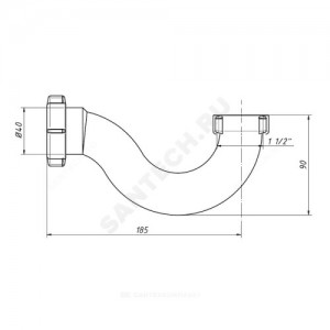 Сифон для поддона трубный 1 1/2"x40 без выпуска Орио А-4177
