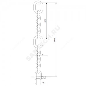 Цепь подъемная со скобой 8м Grundfos 98538178